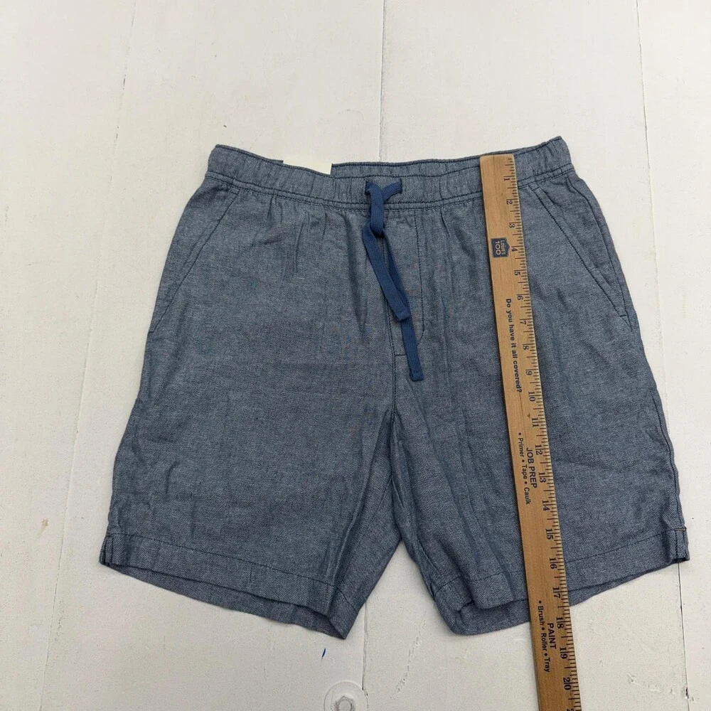 Banana Republic Shorts Mens Small 32 Blue Linen Chino Drawstring 7 Inseam Casual